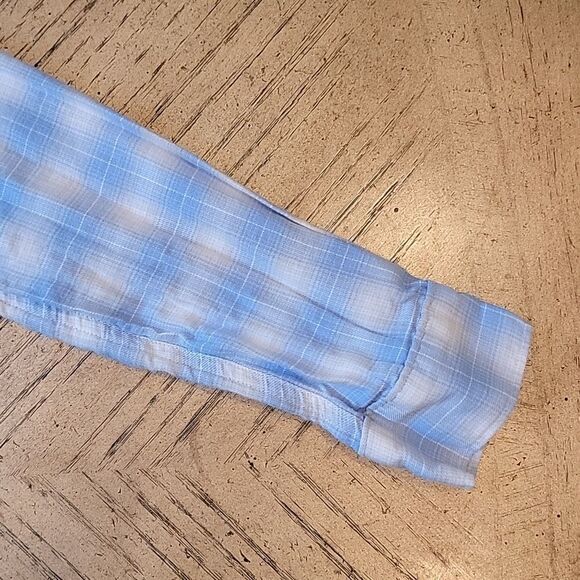 Blue plaid Button down shirt size XS PAIGE 💙 - Picture 7 of 12